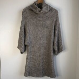 Kenzie alpaca blend tan ribbed Knit Sweater dress